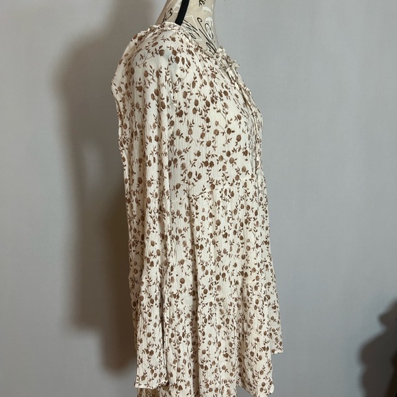 Altar’d State Floral Cream and Brown Dress - Picture 4 of 7